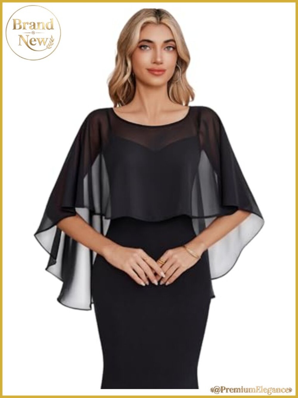 Chiffon Cape Shawl Wrap for Evening Dress Wedding Cover Up